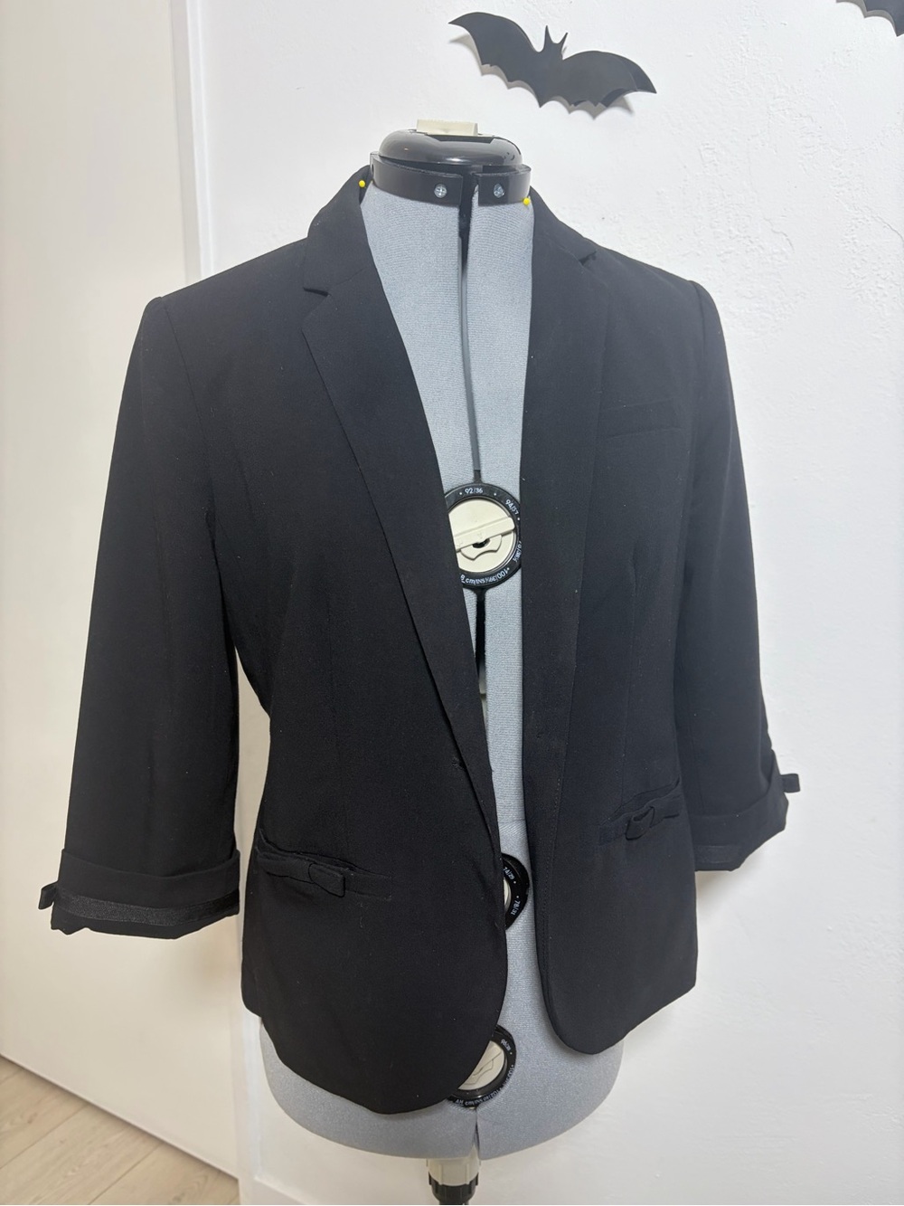 LC Lauren Conrad Black Women's Open-Front Blazer